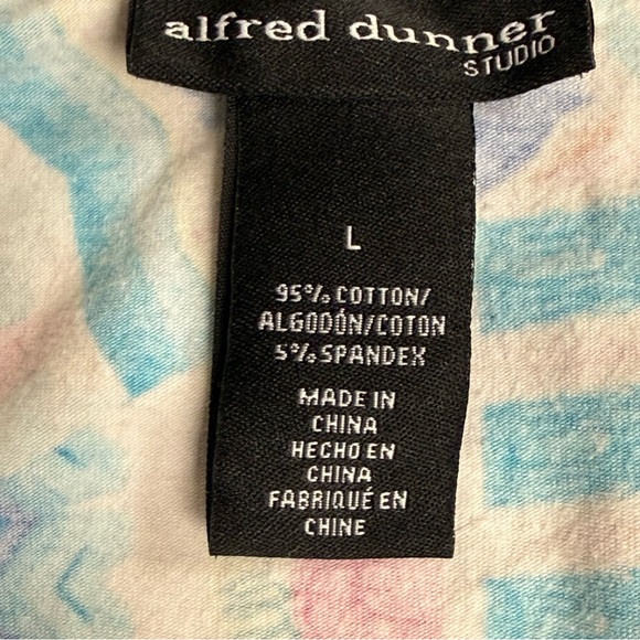 Alfred Dunner Studio Geometric Boho Top Blue Pink Tribal Print Large Soft - Picture 8 of 9